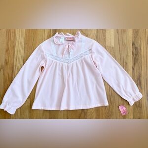 Vintage 60s Girls Pajama Top *Size 8* NWT! MILLAY Pink Flannel Sleep Top